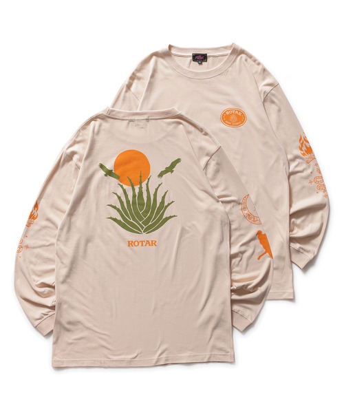 ROTAR(ローター)の「Petroglyph Motif LS Tee(Tシャツ/カットソー・メンズ・スミクロ/ホワイト/サンドベージュ・X-LARGE/LARGE/MEDIUM/SMALL)」の1枚目の写真