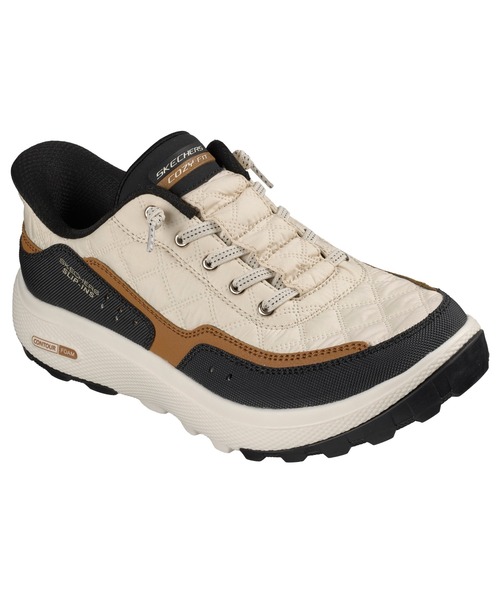 SKECHERS(スケッチャーズ)の「ハンズフリー スリップインズ リラックスドフィット:アーバン エクスプローラー - コージーフィット(スニーカー・レディース・ベージュ/ブラック・23cm/23.5cm/24cm/24.5cm)」の1枚目の写真