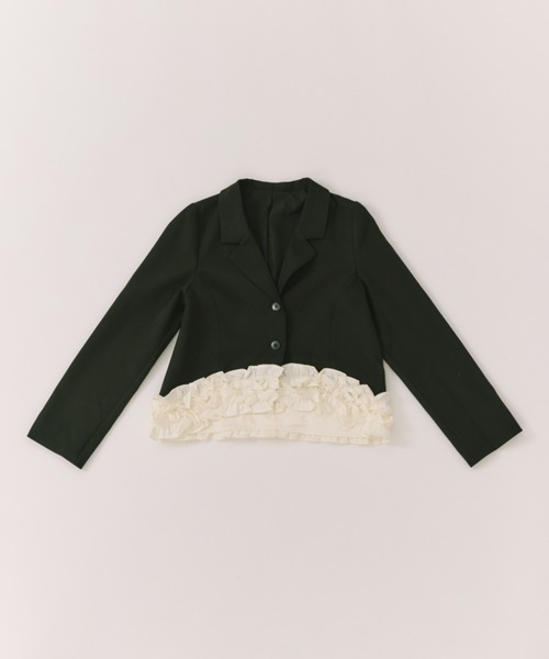 idem(イデム)の「many frill jacket / 裾フリルジャケット(テーラードジャケット・レディース・ブラック/ブラウン・FREE)」の7枚目の写真