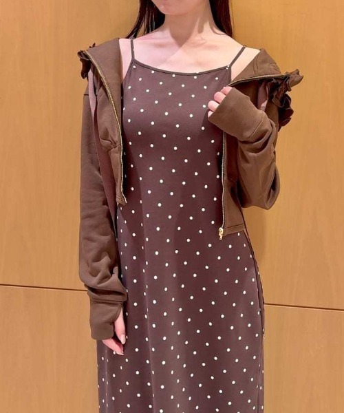 SNIDEL(スナイデル)の「プリントカップインキャミワンピース(ワンピース・レディース・イエロー/ダークブラウン/アニマル・0/1)」の16枚目の写真