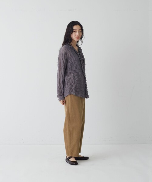conges payes ADIEU TRISTESSE(コンジェ ペイエ アデュートリステス)の「シャーリングフリルブラウス(シャツ/ブラウス・レディース・ピンク/ネイビー・38)」の12枚目の写真