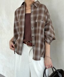 DouDou | バックボリュームチェックシャツ(シャツ/ブラウス)