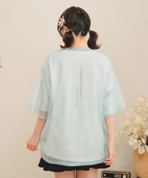 amr.（アムレ）の「チュールレイヤードTシャツ（Tシャツ/カットソー・レディース・ブルー/ホワイト・FREE）」の12枚目の写真