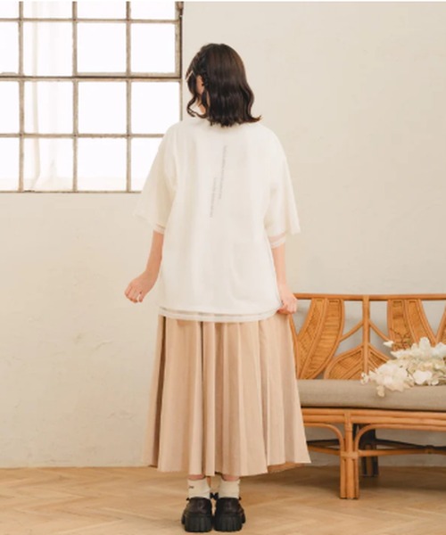 amr.（アムレ）の「チュールレイヤードTシャツ（Tシャツ/カットソー・レディース・ブルー/ホワイト・FREE）」の18枚目の写真