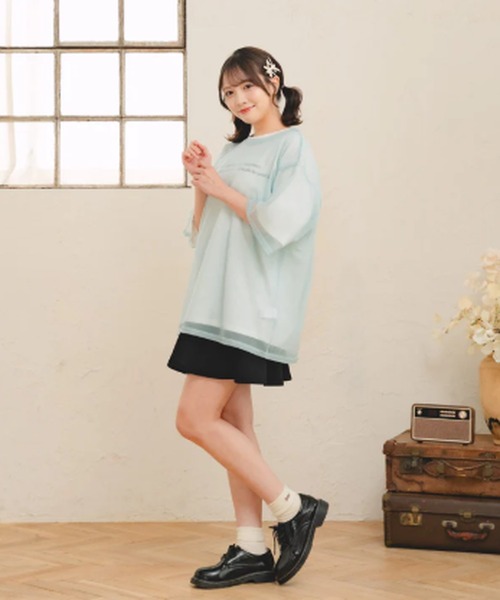 amr.（アムレ）の「チュールレイヤードTシャツ（Tシャツ/カットソー・レディース・ブルー/ホワイト・FREE）」の20枚目の写真