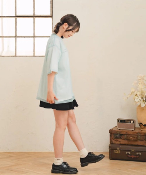 amr.（アムレ）の「チュールレイヤードTシャツ（Tシャツ/カットソー・レディース・ブルー/ホワイト・FREE）」の22枚目の写真