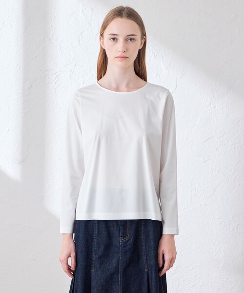 MACKINTOSH LONDON(マッキントッシュ ロンドン)の「【The Essential Collection】プレーティング天竺プルオーバー(Tシャツ/カットソー・レディース・オフホワイト/チャコールグレー・40/38)」の5枚目の写真
