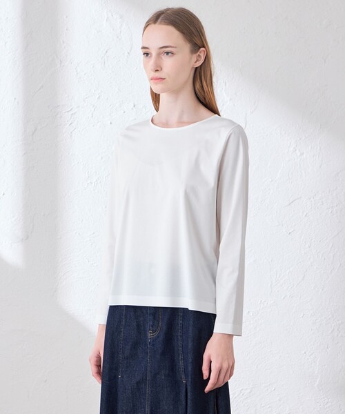 MACKINTOSH LONDON(マッキントッシュ ロンドン)の「【The Essential Collection】プレーティング天竺プルオーバー(Tシャツ/カットソー・レディース・オフホワイト/チャコールグレー・40/38)」の6枚目の写真