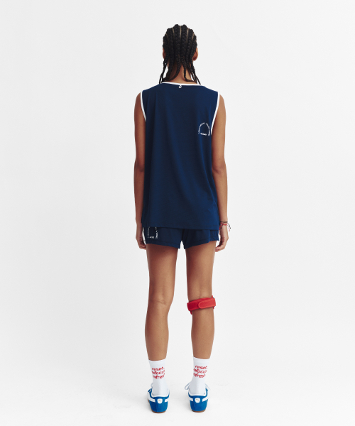 MENASOO（ミナス）の「Mesh Runner Club Sleeveless Top_Navy（Tシャツ/カットソー・レディース・ネイビー・S/M）」の4枚目の写真