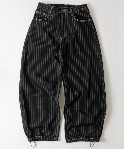 JOHN'S CLOSET(ジョンズクローゼット)の「【31】ヒッコリー バレルレッグワイドパンツ(デニムパンツ・メンズ・ブラック/ネイビー・LARGE/MEDIUM)」の10枚目の写真
