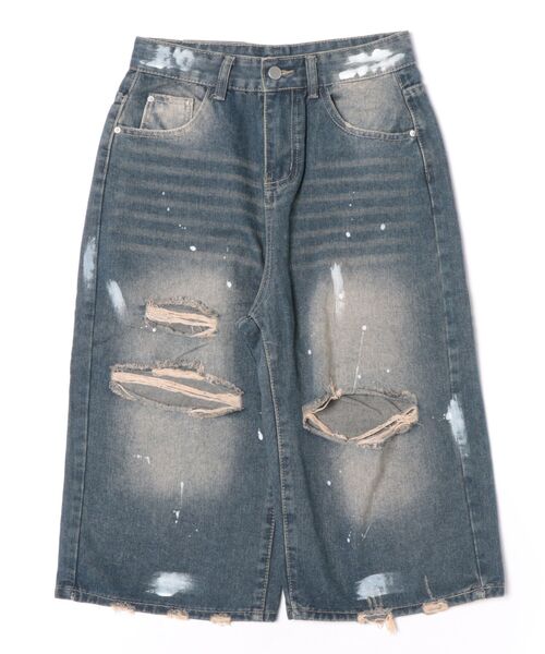 Ritzy（リッツィー）の「ダメージデニム・クロップドパンツ（デニムパンツ・レディース・ブルー・LARGE/MEDIUM）」の11枚目の写真