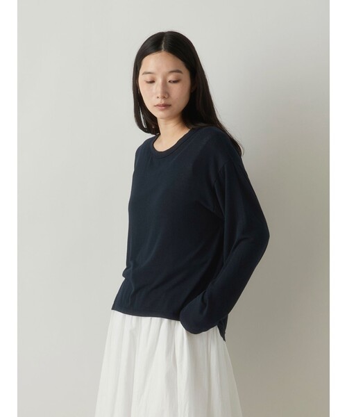 MidiUmi(ミディウミ)の「MidiUmi スムースウールブレンドプルオーバー(Tシャツ/カットソー・レディース・グレー/アイボリー/ブルー/ネイビー・FREE)」の10枚目の写真