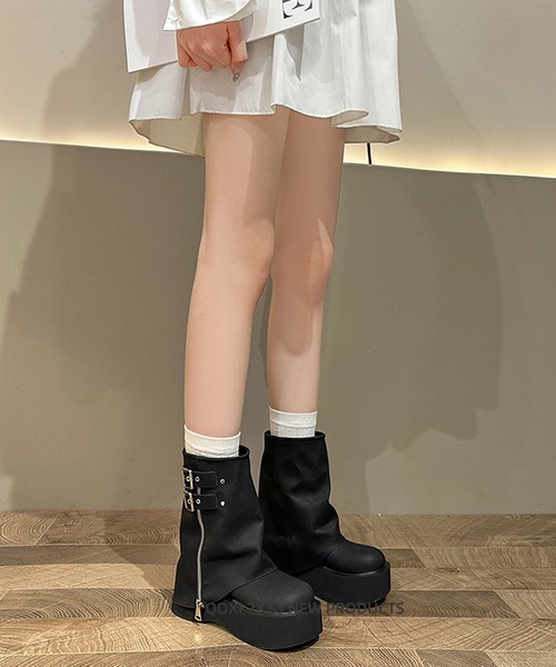 HALEY PESCA(ヘーリーペスカ)の「HALEY PESCA/厚底ジップショートブーツ(ブーツ・レディース・ブラック・LARGE/MEDIUM/SMALL)」の13枚目の写真
