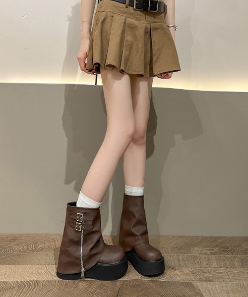 HALEY PESCA(ヘーリーペスカ)の「HALEY PESCA/厚底ジップショートブーツ(ブーツ・レディース・ブラック・LARGE/MEDIUM/SMALL)」の5枚目の写真