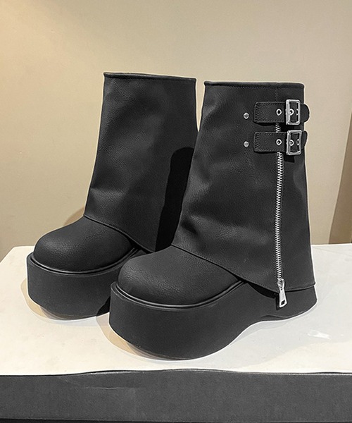 HALEY PESCA(ヘーリーペスカ)の「HALEY PESCA/厚底ジップショートブーツ(ブーツ・レディース・ブラック・LARGE/MEDIUM/SMALL)」の10枚目の写真