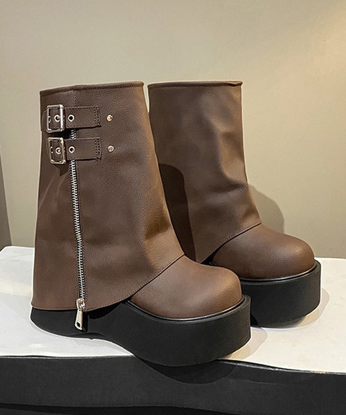 HALEY PESCA(ヘーリーペスカ)の「HALEY PESCA/厚底ジップショートブーツ(ブーツ・レディース・ブラック・LARGE/MEDIUM/SMALL)」の8枚目の写真
