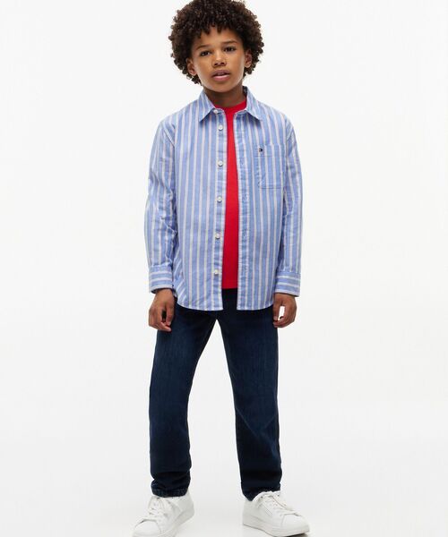 TOMMY HILFIGER（トミーヒルフィガー）の「BOYS ストライプオックスフォードシャツ（シャツ/ブラウス・キッズ・ネイビー・130cm/150cm）」の3枚目の写真