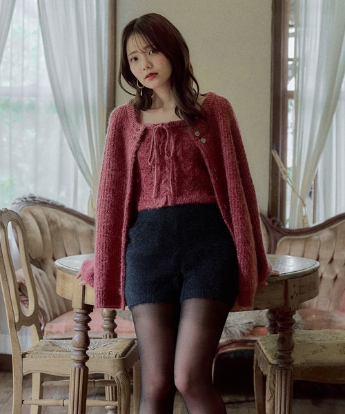 mideal（マイディール）の「spangle knit ensemble / スパンコールニットアンサンブル（アンサンブル・レディース・ボルドー/ピンク/ブルー/オリーブ/ベージュ/アイボリー・FREE）」の6枚目の写真