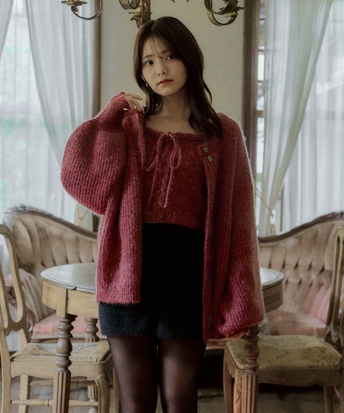 mideal（マイディール）の「spangle knit ensemble / スパンコールニットアンサンブル（アンサンブル・レディース・ボルドー/ピンク/ブルー/オリーブ/ベージュ/アイボリー・FREE）」の9枚目の写真