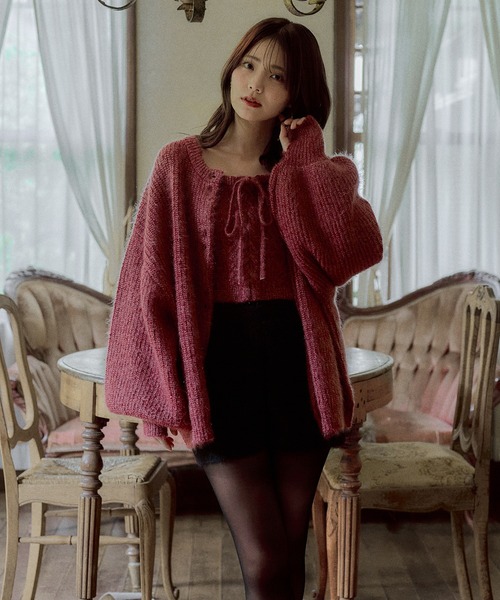 mideal（マイディール）の「spangle knit ensemble / スパンコールニットアンサンブル（アンサンブル・レディース・ボルドー/ピンク/ブルー/オリーブ/ベージュ/アイボリー・FREE）」の10枚目の写真