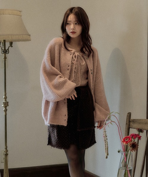 mideal（マイディール）の「spangle knit ensemble / スパンコールニットアンサンブル（アンサンブル・レディース・ボルドー/ピンク/ブルー/オリーブ/ベージュ/アイボリー・FREE）」の22枚目の写真