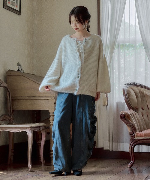 mideal（マイディール）の「spangle knit ensemble / スパンコールニットアンサンブル（アンサンブル・レディース・ボルドー/ピンク/ブルー/オリーブ/ベージュ/アイボリー・FREE）」の18枚目の写真