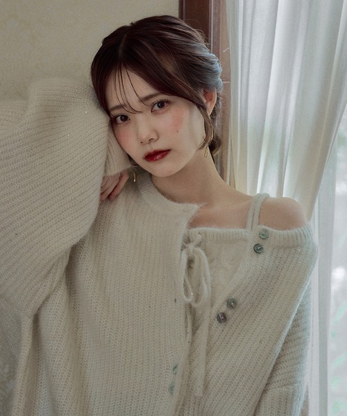mideal（マイディール）の「spangle knit ensemble / スパンコールニットアンサンブル（アンサンブル・レディース・ボルドー/ピンク/ブルー/オリーブ/ベージュ/アイボリー・FREE）」の20枚目の写真