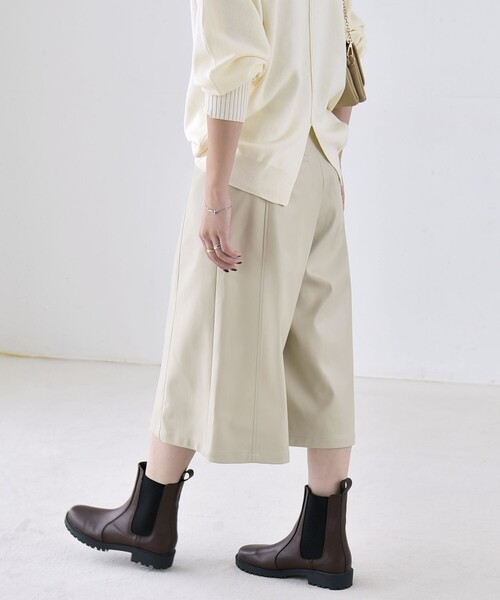 quaranciel(カランシエル)の「〈洗濯機可能〉シームデザイン セミワイド ハーフ パンツ(その他パンツ・レディース・ベージュ/ブラウン・ONE SIZE)」の7枚目の写真