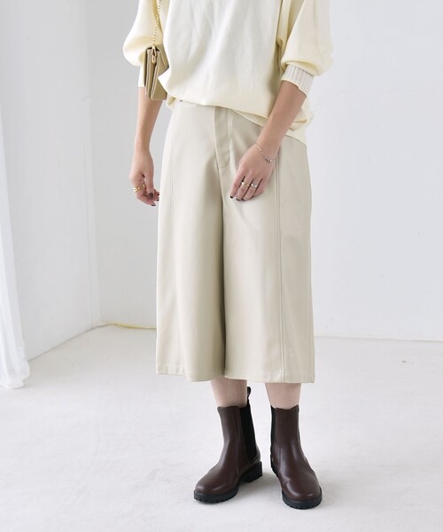 quaranciel(カランシエル)の「〈洗濯機可能〉シームデザイン セミワイド ハーフ パンツ(その他パンツ・レディース・ベージュ/ブラウン・ONE SIZE)」の14枚目の写真