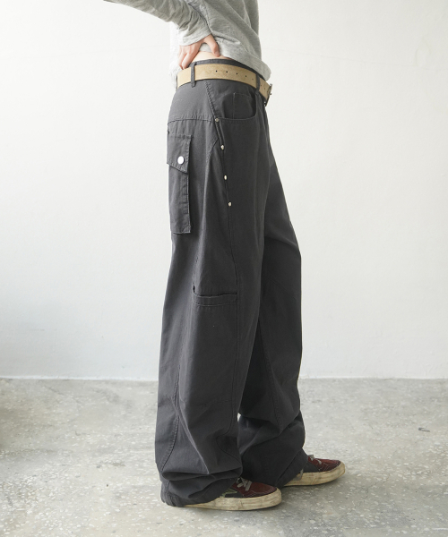 MIM the wardrobe（ミームザワードローブ）の「サイドポケットカーゴパンツ_チャコール（その他パンツ・レディース・その他・X-SMALL/SMALL/MEDIUM/LARGE）」の2枚目の写真
