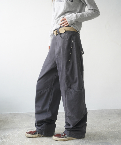MIM the wardrobe（ミームザワードローブ）の「サイドポケットカーゴパンツ_チャコール（その他パンツ・レディース・その他・X-SMALL/SMALL/MEDIUM/LARGE）」の3枚目の写真
