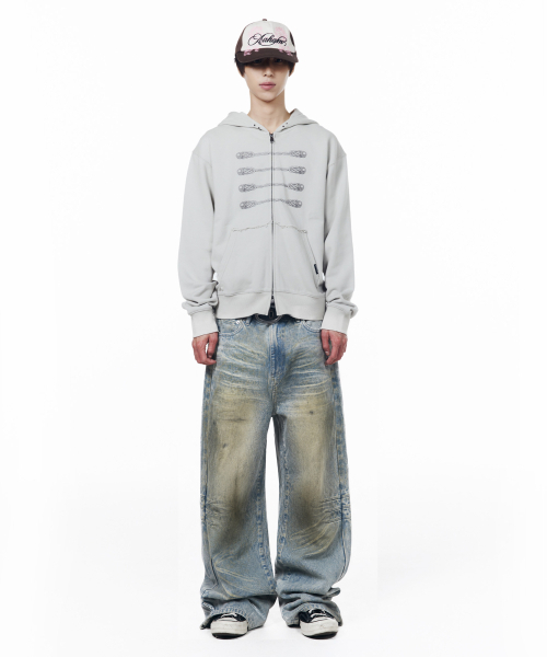 AAKAM(アーカム)の「Washed Zipper Slit Denim Pants (Light Blue)(デニムパンツ・レディース・その他・1/2/0)」の9枚目の写真