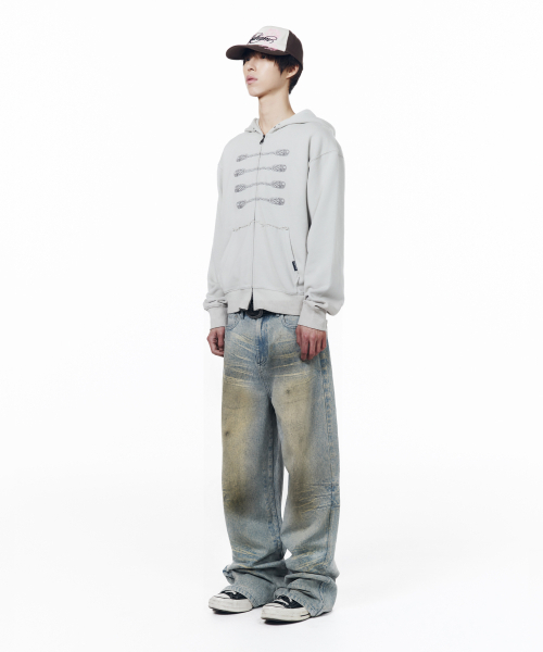 AAKAM(アーカム)の「Washed Zipper Slit Denim Pants (Light Blue)(デニムパンツ・レディース・その他・1/2/0)」の10枚目の写真