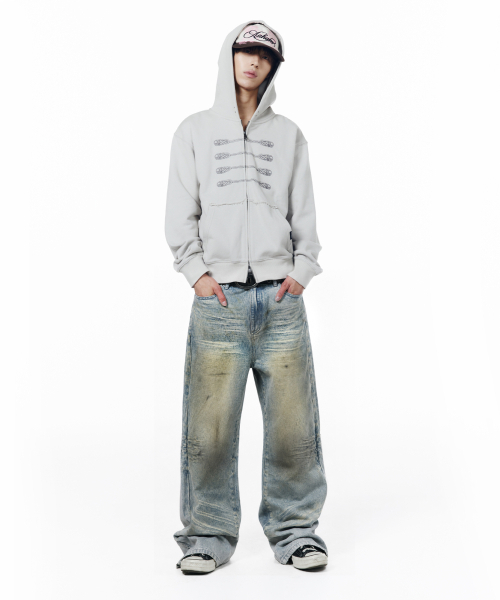 AAKAM(アーカム)の「Washed Zipper Slit Denim Pants (Light Blue)(デニムパンツ・レディース・その他・1/2/0)」の12枚目の写真