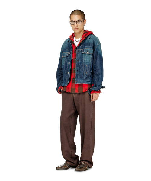 DIESEL(ディーゼル)の「メンズ シャツ S-DRUM-HOODY(シャツ/ブラウス・メンズ・グレー/レッド・50/52/48/44/46)」の5枚目の写真