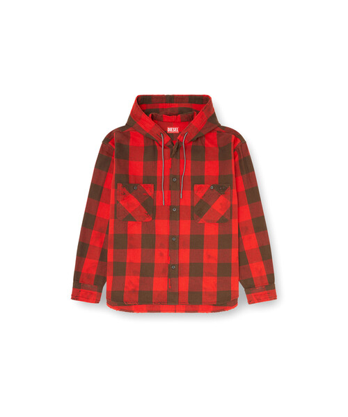DIESEL(ディーゼル)の「メンズ シャツ S-DRUM-HOODY(シャツ/ブラウス・メンズ・グレー/レッド・50/52/48/44/46)」の6枚目の写真
