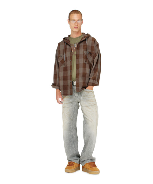 DIESEL(ディーゼル)の「メンズ シャツ S-DRUM-HOODY(シャツ/ブラウス・メンズ・グレー/レッド・50/52/48/44/46)」の9枚目の写真