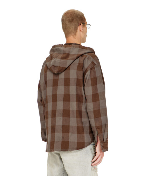 DIESEL(ディーゼル)の「メンズ シャツ S-DRUM-HOODY(シャツ/ブラウス・メンズ・グレー/レッド・50/52/48/44/46)」の8枚目の写真