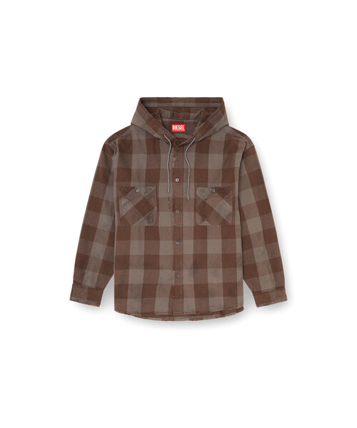 DIESEL(ディーゼル)の「メンズ シャツ S-DRUM-HOODY(シャツ/ブラウス・メンズ・グレー/レッド・50/52/48/44/46)」の10枚目の写真