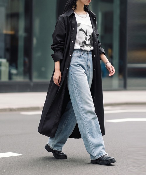 antiqua(アンティカ)の「ストライプ マキシ丈 シャツワンピース(シャツワンピース・レディース・グレー系その他/グレー系その他2・M/MT)」の13枚目の写真