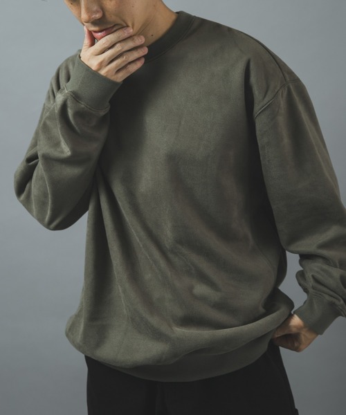 ITEMS URBANRESEARCH（アイテムズ アーバンリサーチ）の「裏フリースF.S. クルーネックプルオーバー（スウェット・メンズ・オリーブ/モカ/ライトベージュ/ブラック・MEDIUM/LARGE）」の4枚目の写真