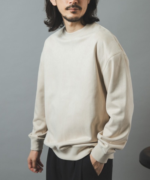 ITEMS URBANRESEARCH（アイテムズ アーバンリサーチ）の「裏フリースF.S. クルーネックプルオーバー（スウェット・メンズ・オリーブ/モカ/ライトベージュ/ブラック・MEDIUM/LARGE）」の3枚目の写真
