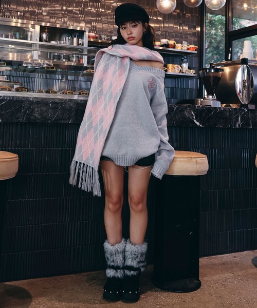 SPIRALGIRL（スパイラルガール）の「スタッズファーショートブーツ（ブーツ・レディース・ブラック・MEDIUM/LARGE）」の2枚目の写真