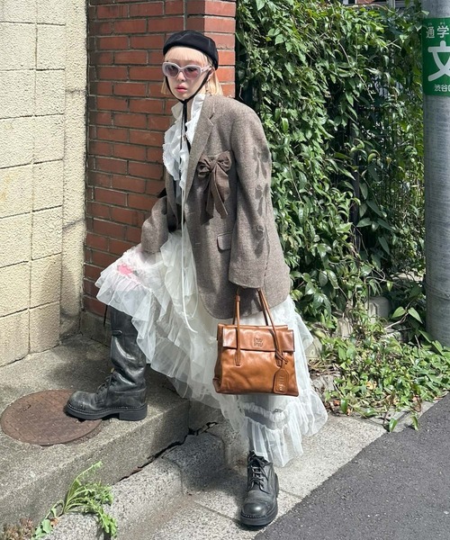 Alley Tokyo(アリートーキョー)の「ランダムティアードスカート(スカート・レディース・アイボリー/ブラウン・FREE)」の5枚目の写真