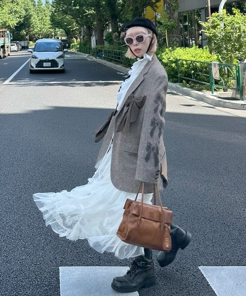 Alley Tokyo(アリートーキョー)の「ランダムティアードスカート(スカート・レディース・アイボリー/ブラウン・FREE)」の6枚目の写真