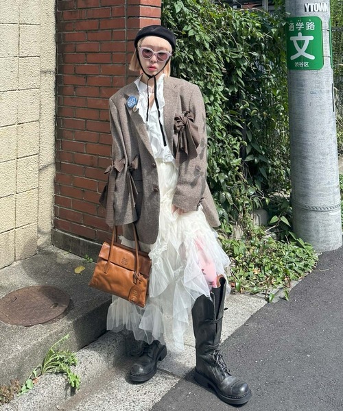 Alley Tokyo(アリートーキョー)の「ランダムティアードスカート(スカート・レディース・アイボリー/ブラウン・FREE)」の10枚目の写真