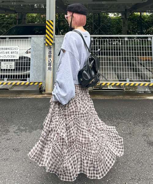Alley Tokyo(アリートーキョー)の「ランダムティアードスカート(スカート・レディース・アイボリー/ブラウン・FREE)」の15枚目の写真