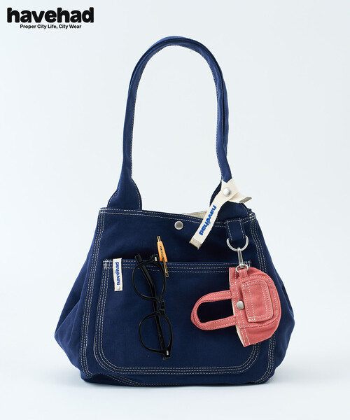 FREAK'S STORE(フリークスストア)の「havehad × FREAK'S STORE/ハブヘッド BAG チャーム付き トートバッグ(トートバッグ・レディース・ブラック/ネイビー/イエロー・フリ-)」の2枚目の写真