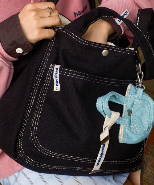 FREAK'S STORE(フリークスストア)の「havehad × FREAK'S STORE/ハブヘッド BAG チャーム付き トートバッグ(トートバッグ・レディース・ブラック/ネイビー/イエロー・フリ-)」の19枚目の写真