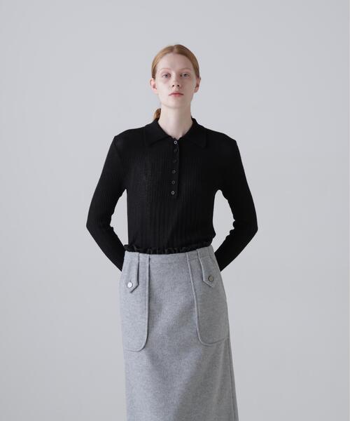 ADORE（アドーア）の「◆カシミヤシルクリブニット（ニット/セーター・レディース・ピンク/レッド/ブラック・38）」の2枚目の写真